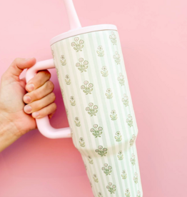 Cabana Floral 40oz Tumbler - Spill Proof Lid + Flip Straw