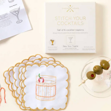 Stitch Your Cocktail Napkin - Cocktail Embroidery Kit