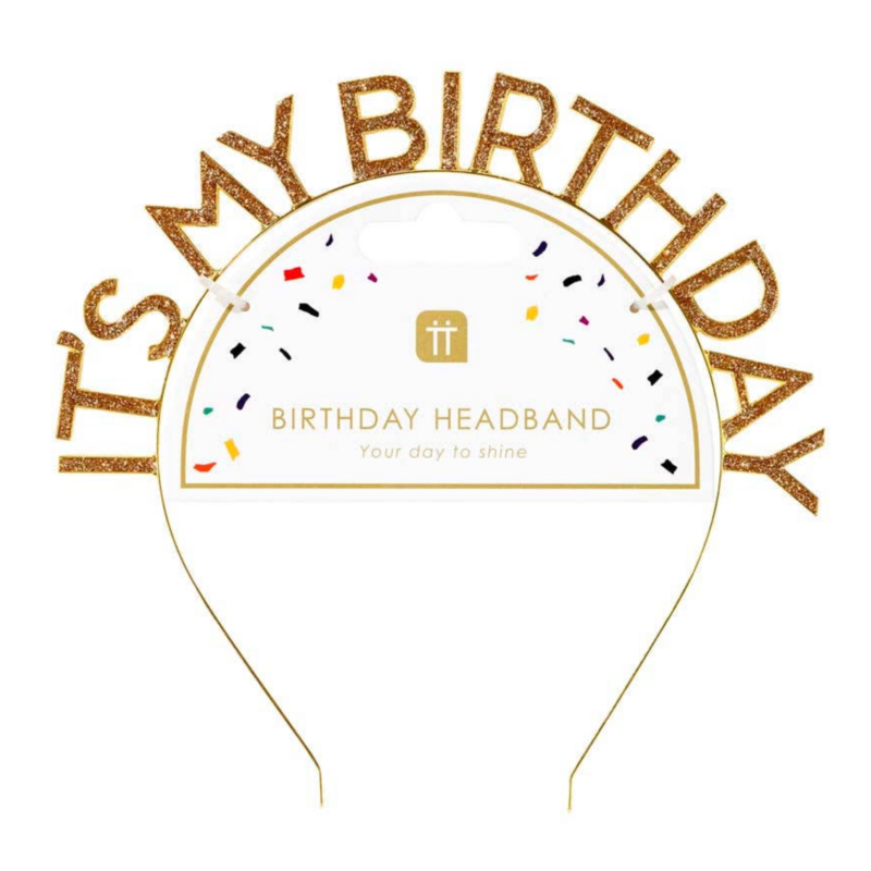 Gold It's My Birthday Headband