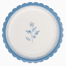 Round Blue Flower 8" Plates