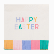 Happy Easter Fringed Cocktail Napkin