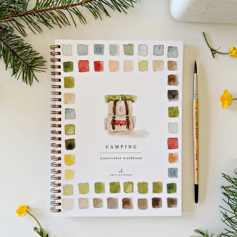 Camping Watercolor Workbook