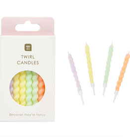 Pastel Twirl Birthday Candles - 8 Pack