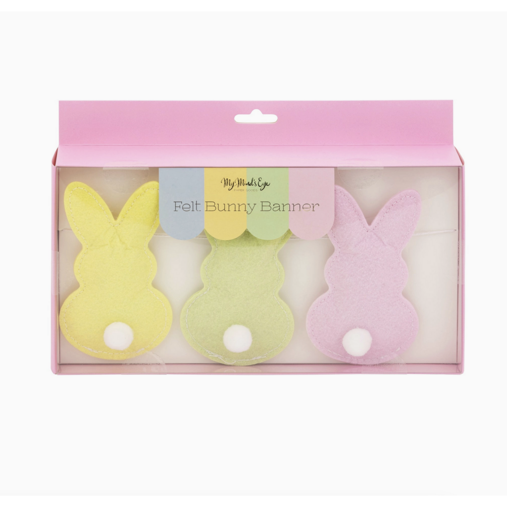Puffy Felt Pastel Easter Bunny Banner