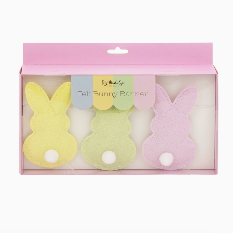 Puffy Felt Pastel Easter Bunny Banner