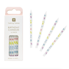 Pastel Floral Birthday Candles - 16 Pack
