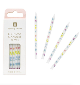 Pastel Floral Birthday Candles - 16 Pack