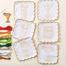 Stitch Your Cocktail Napkin - Cocktail Embroidery Kit