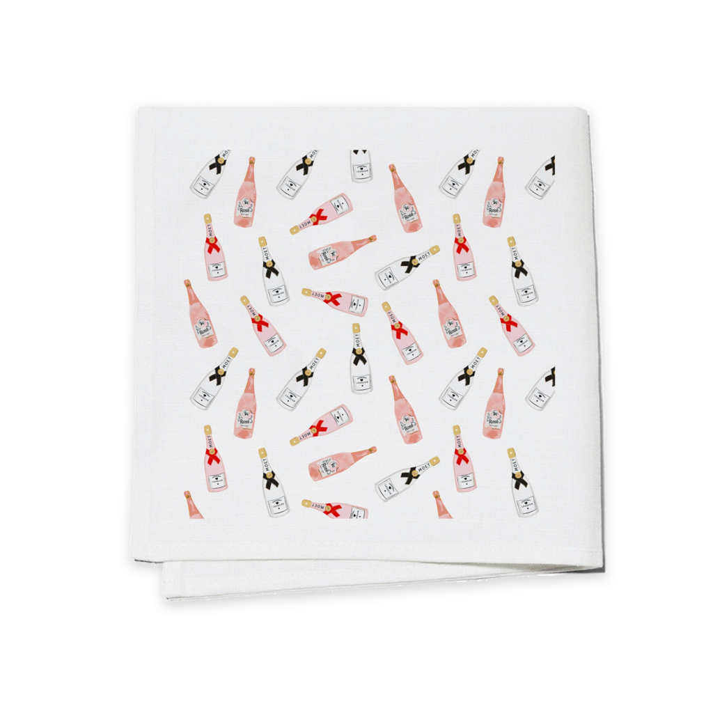 Pink Champagne Cocktail Napkin - Set of 4