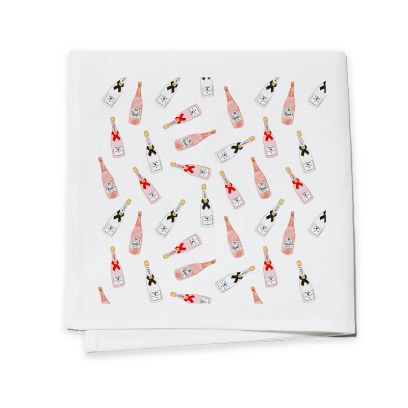 Pink Champagne Cocktail Napkin - Set of 4