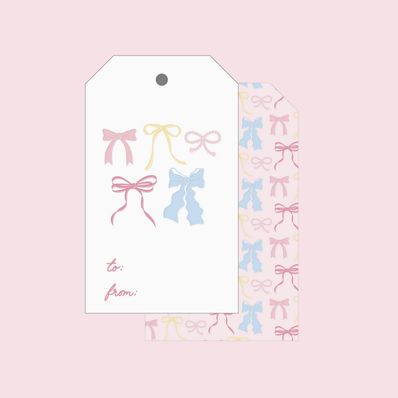 Pastel Bow Gift Tags - Set of 8