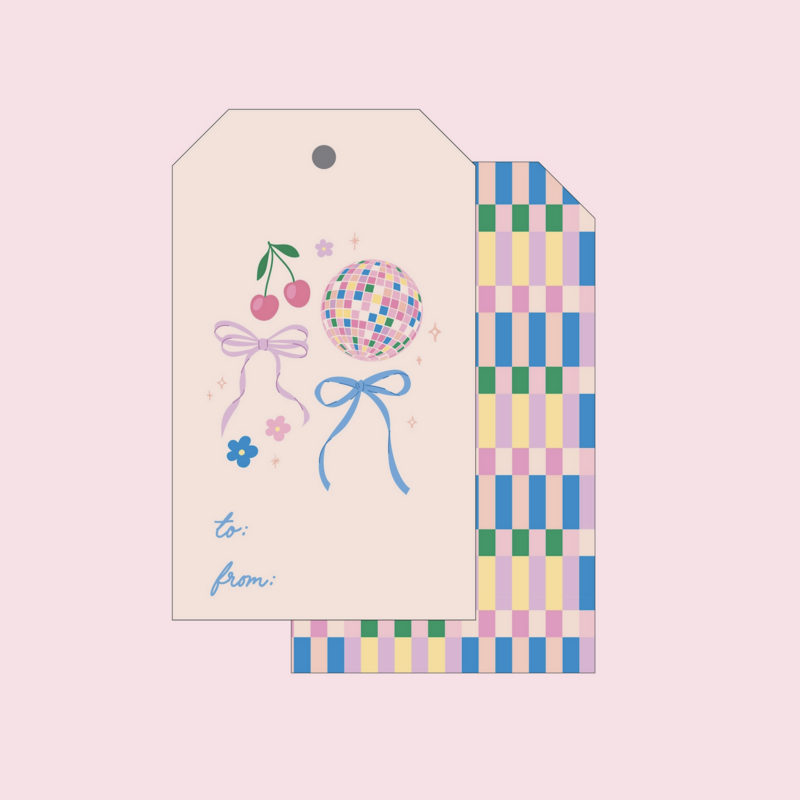 Disco Bows Gift Tags - Set of 8