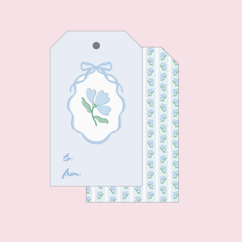Blue Belle Gift Tags - Set of 8