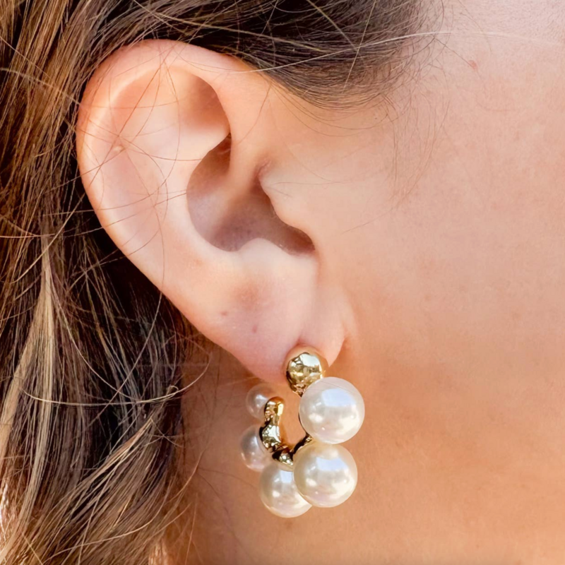 Pretty in Pearls Hoop Earrings