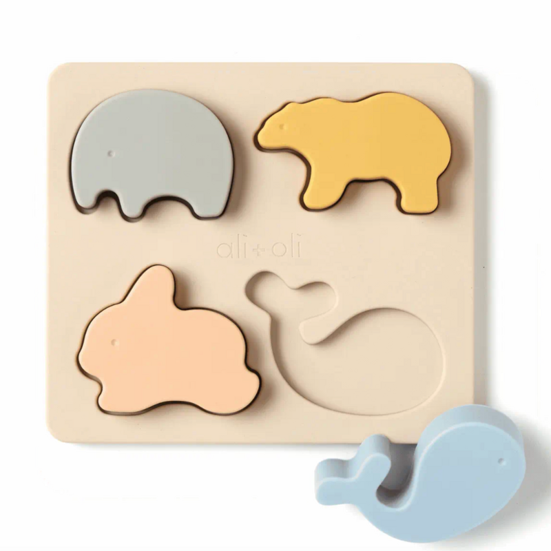 Baby Soft Silicone Mini-Animal Puzzle - 4 Piece