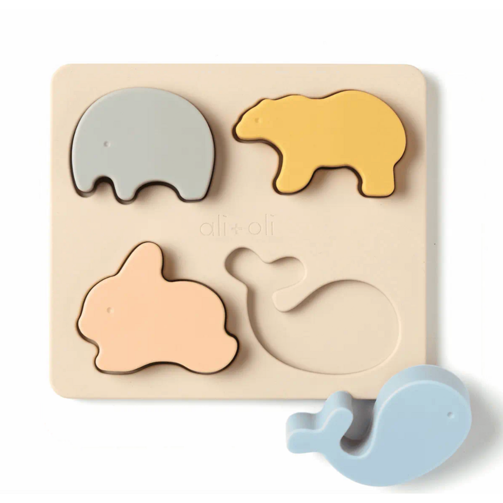 Baby Soft Silicone Mini-Animal Puzzle - 4 Piece