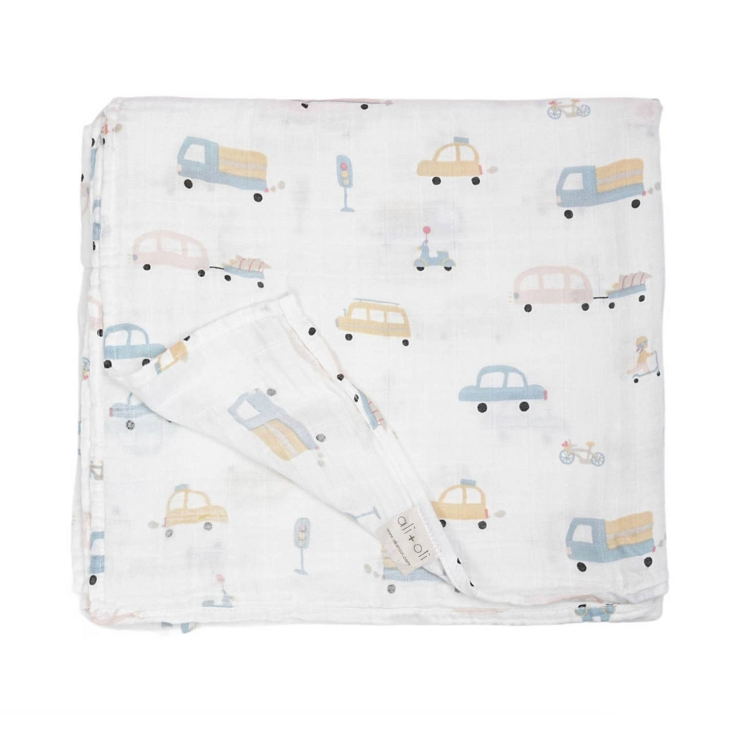 Automobile Bamboo Muslin Swaddle Blanket