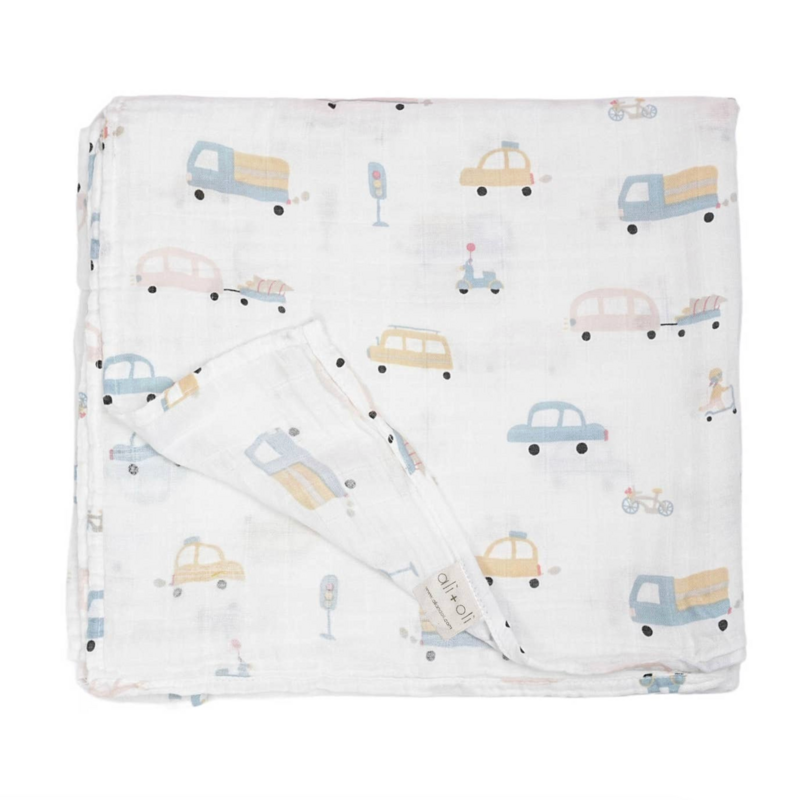 Automobile Bamboo Muslin Swaddle Blanket