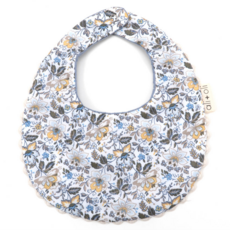 Muslin Cotton Reversable Baby Bib Blue/Flowers