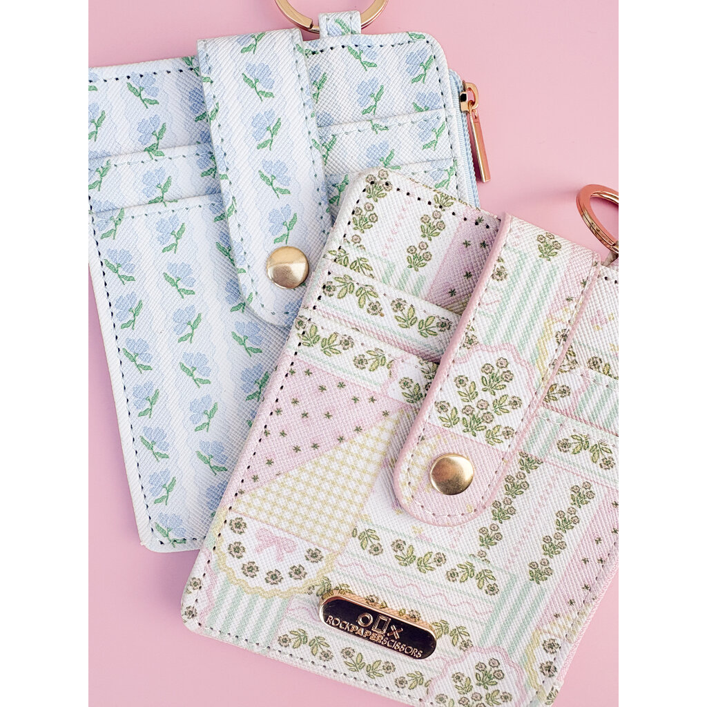 Blue Belle Floral Key-chain Wallet