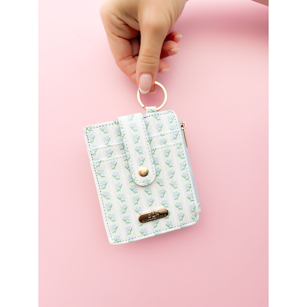 Blue Belle Floral Key-chain Wallet