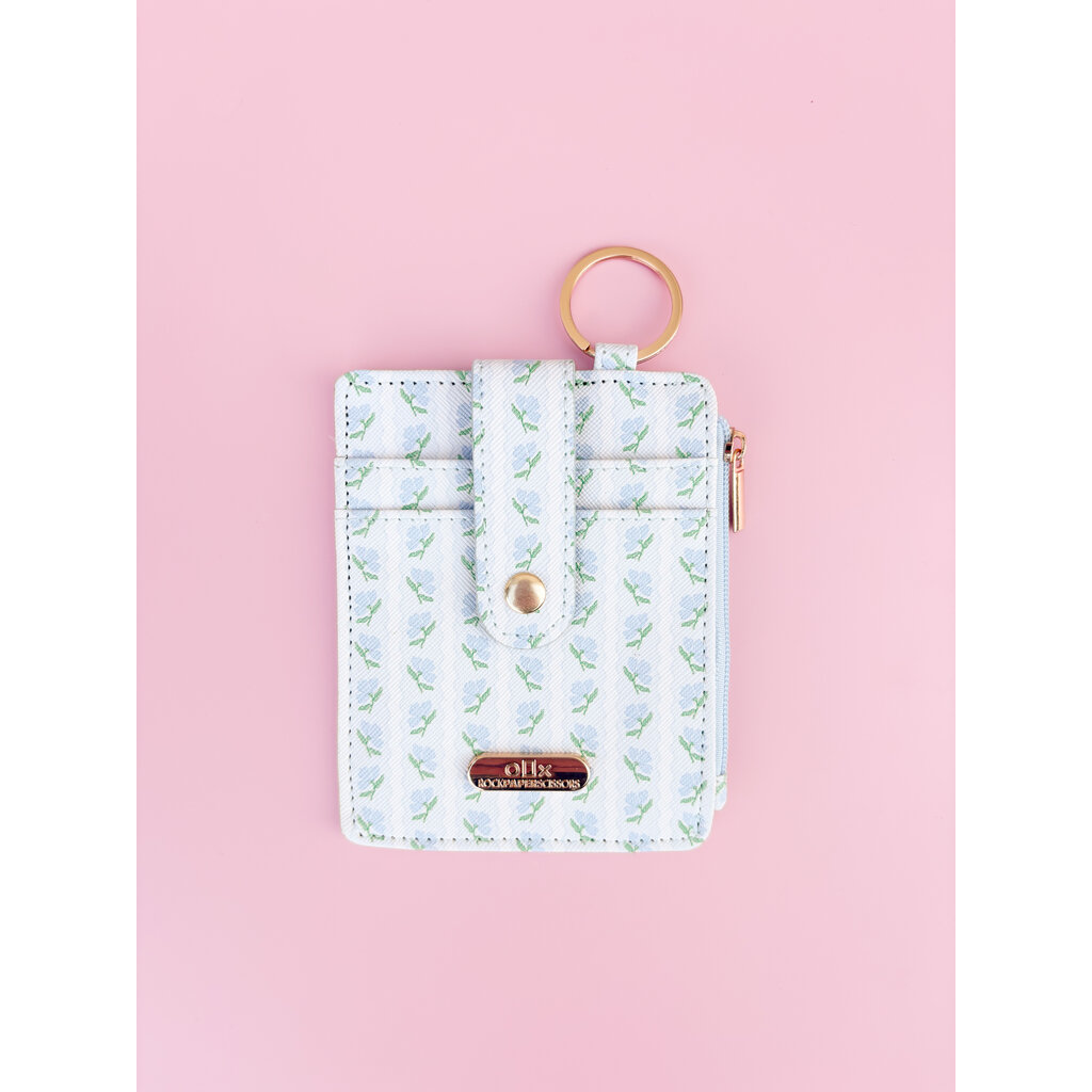 Blue Belle Floral Key-chain Wallet