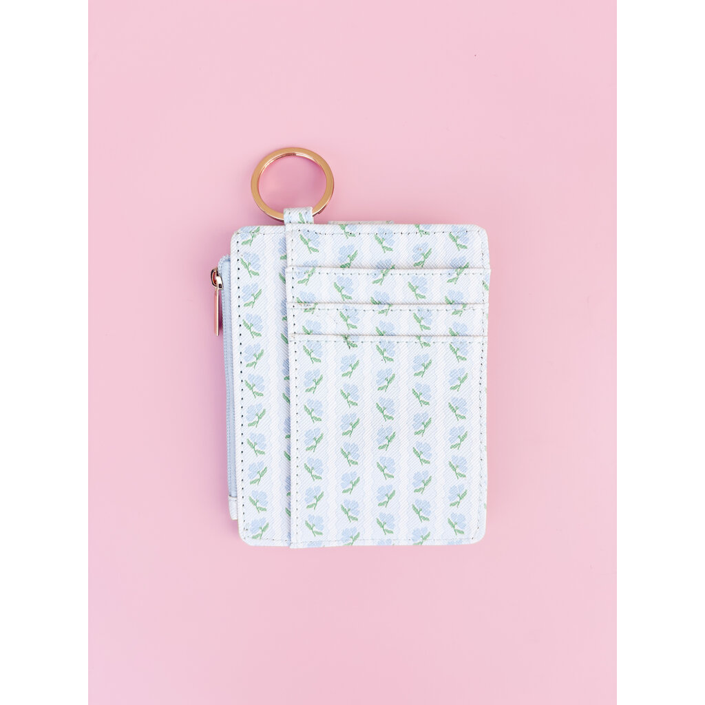 Blue Belle Floral Key-chain Wallet