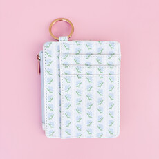 Blue Belle Floral Key-chain Wallet