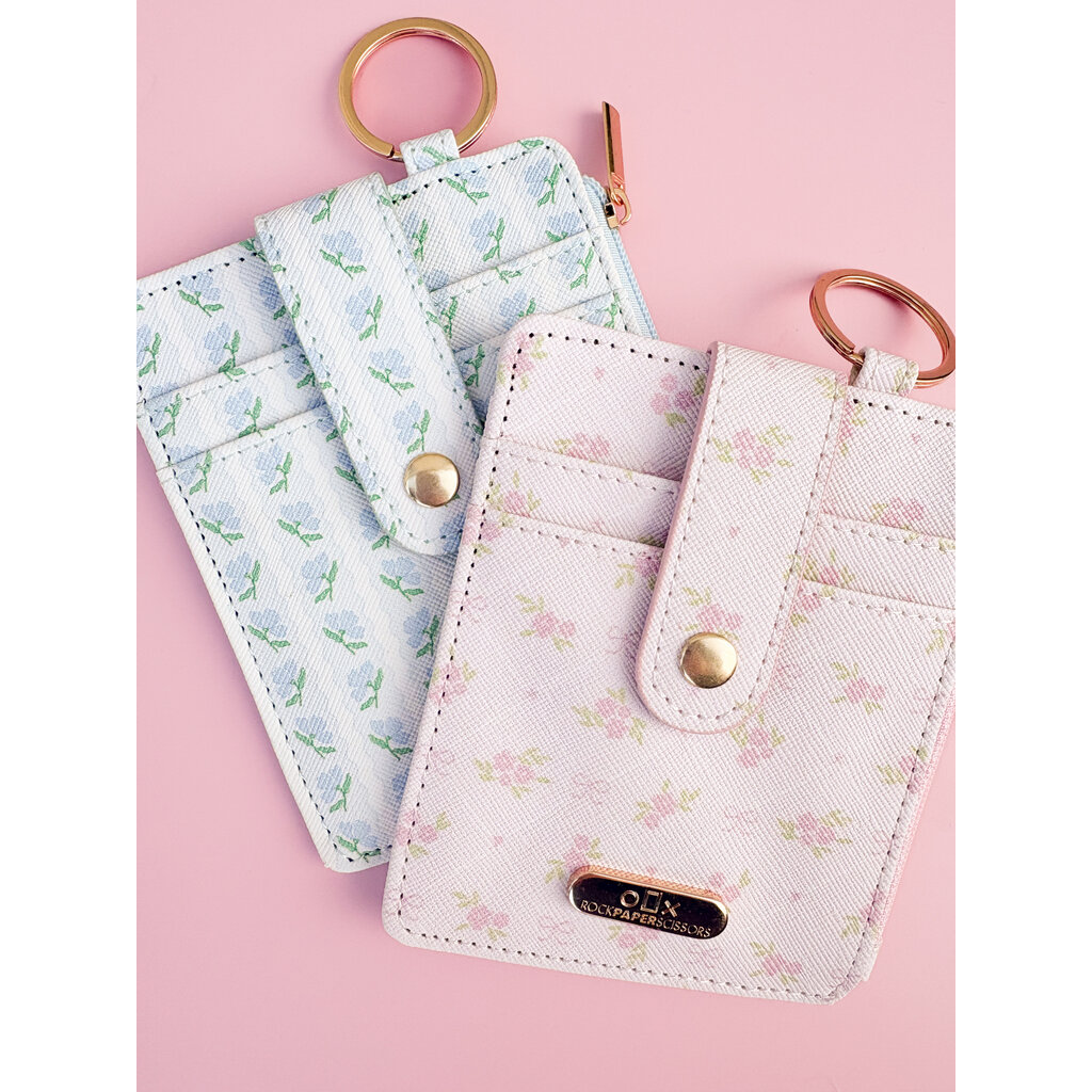 Blue Belle Floral Key-chain Wallet