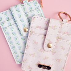 Blue Belle Floral Key-chain Wallet