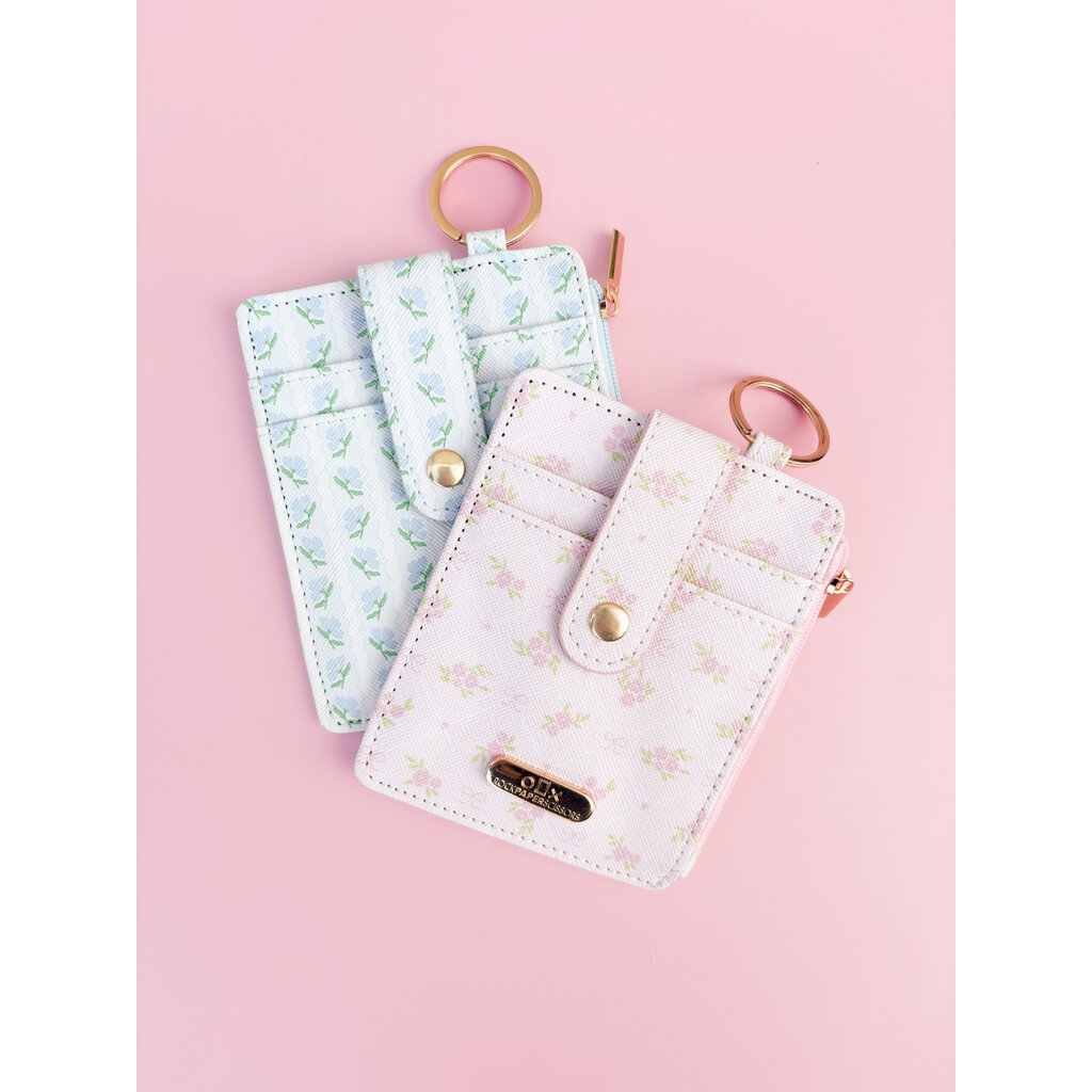 Blue Belle Floral Key-chain Wallet