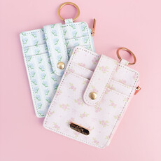 Blue Belle Floral Key-chain Wallet