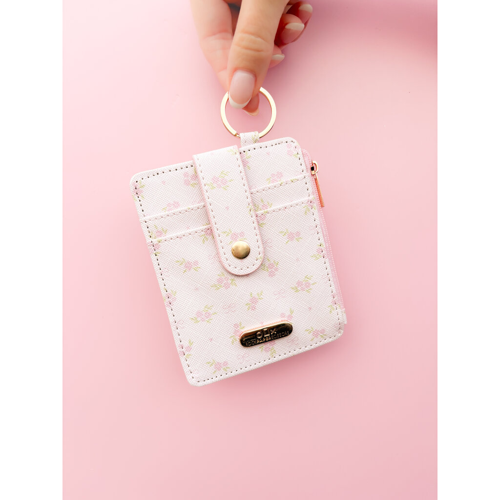 Blush & Stem Floral Pink Key-chain Wallet