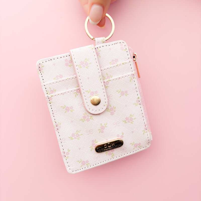 Blush & Stem Floral Pink Key-chain Wallet