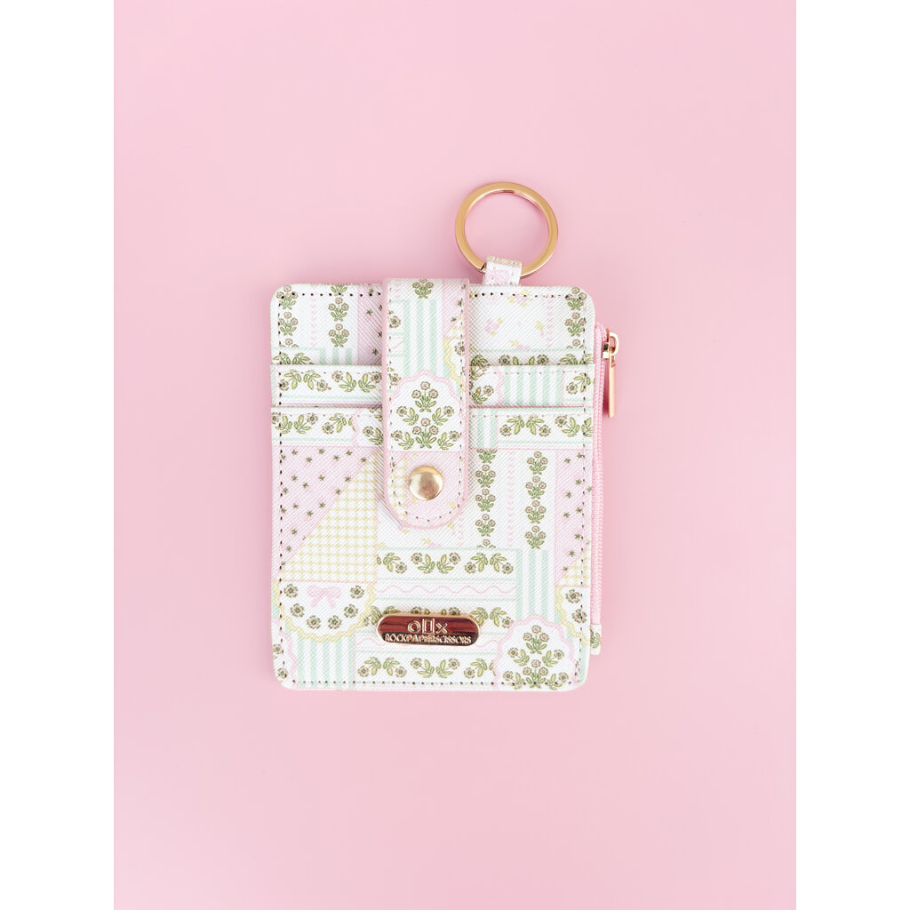 Patchwork Floral Key-chain Wallet