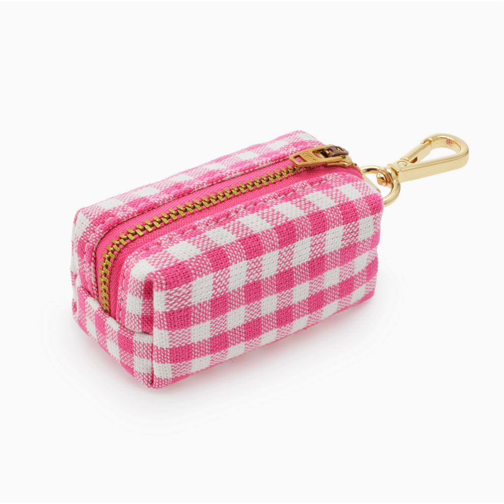Hot Pink Gingham Waste Bag Dispenser