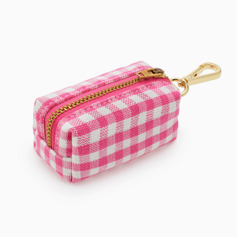 Hot Pink Gingham Waste Bag Dispenser
