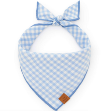 Sky Blue Gingham Spring Dog Bandana
