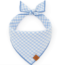 Sky Blue Gingham Spring Dog Bandana