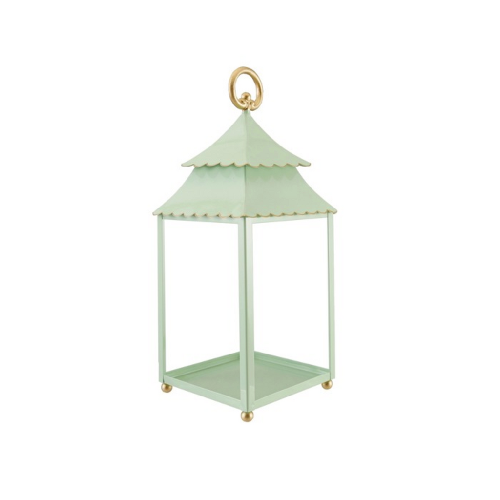 Mint Metal Scalloped Lantern