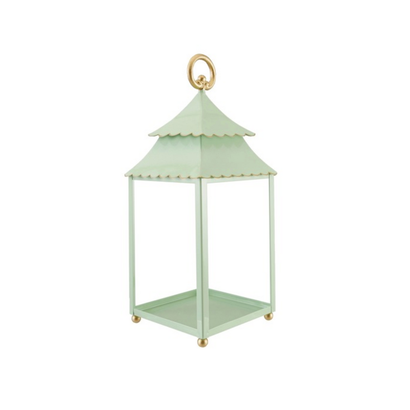 Mint Metal Scalloped Lantern
