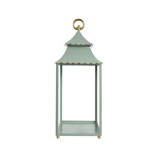 Muted Mint Metal Scalloped Lantern