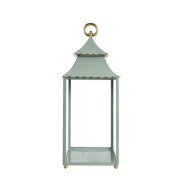Muted Mint Metal Scalloped Lantern