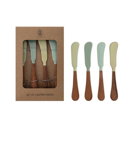 Wood Handle Enameled Stainless Steel