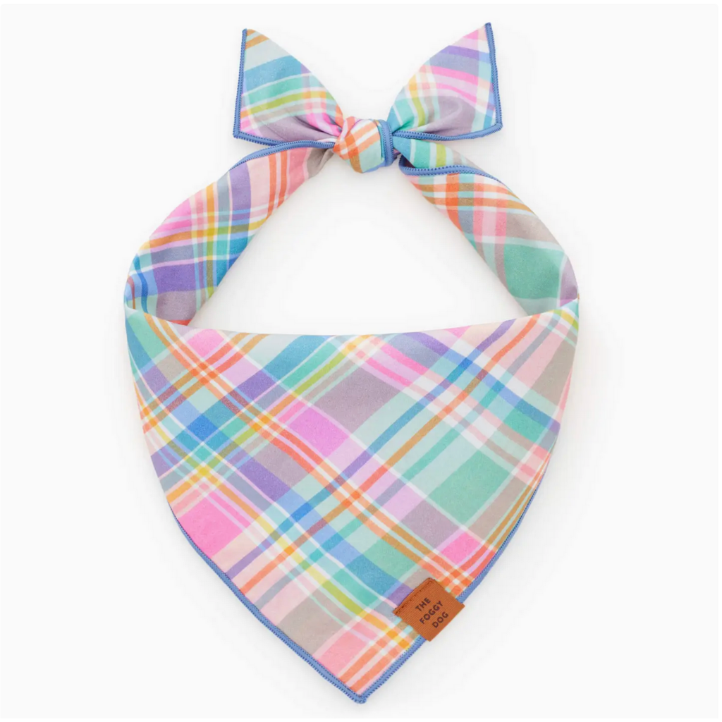 Blooming Plaid Dog Bandana