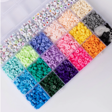 Bold Brights Polymer Heishi and Heart Letter Bead Box