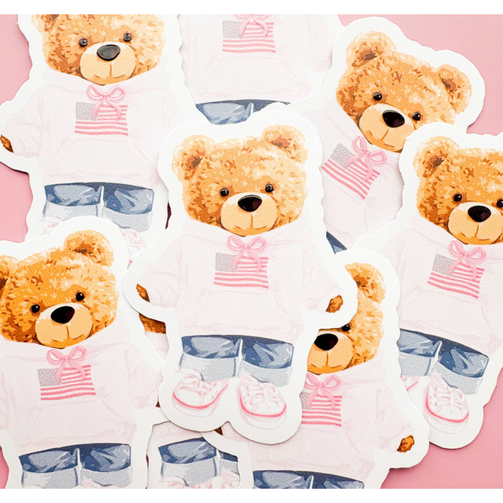 All-American Teddy Bear Sticker