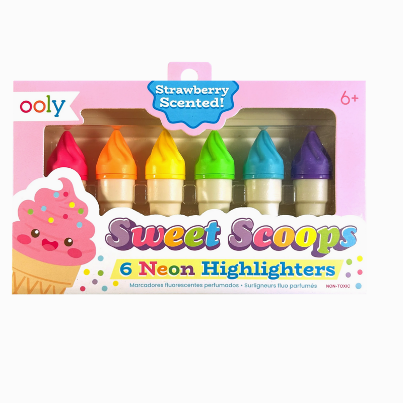 Sweet Scoops Neon Highlighters - Strawberry Scent