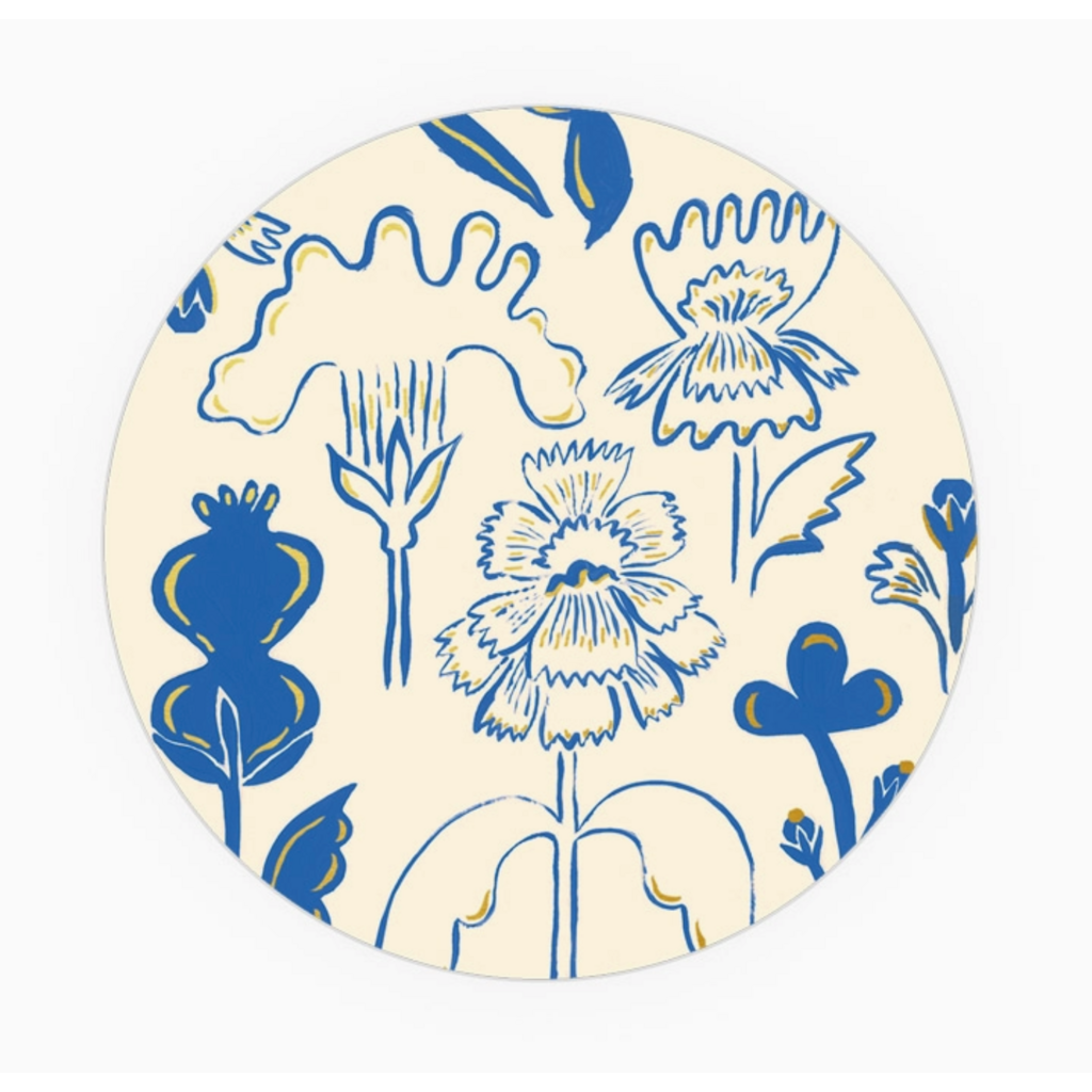 Blue Flower Bouquet Seedlings Coaster