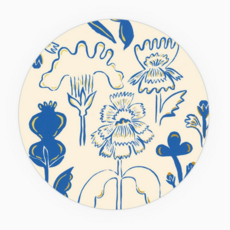 Blue Flower Bouquet Seedlings Coaster